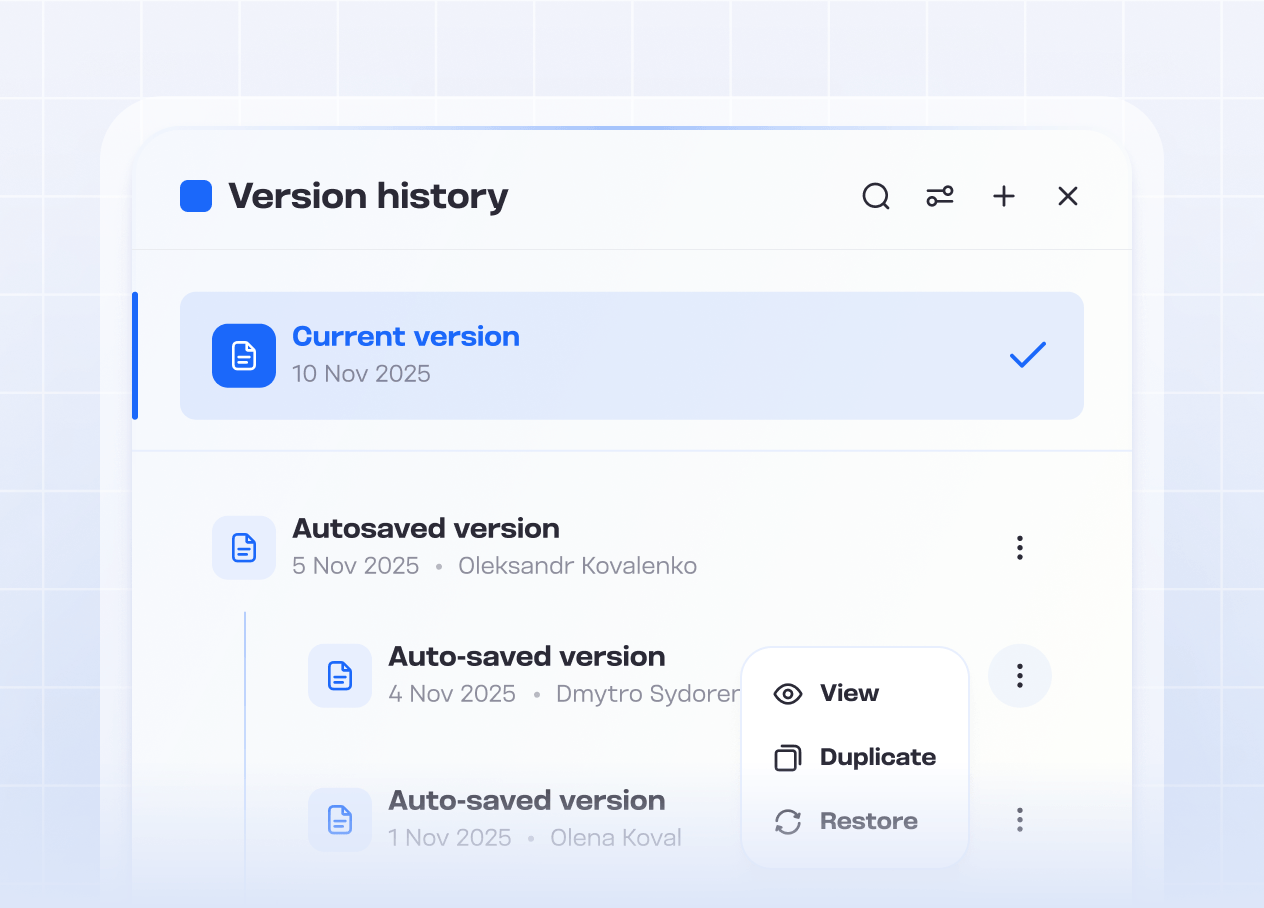 Control over drafts and edits